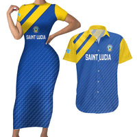 Custom Saint Lucia Football Couples Matching Short Sleeve Bodycon Dress and Hawaiian Shirt 2025 Go Champions - Wonder Print Shop