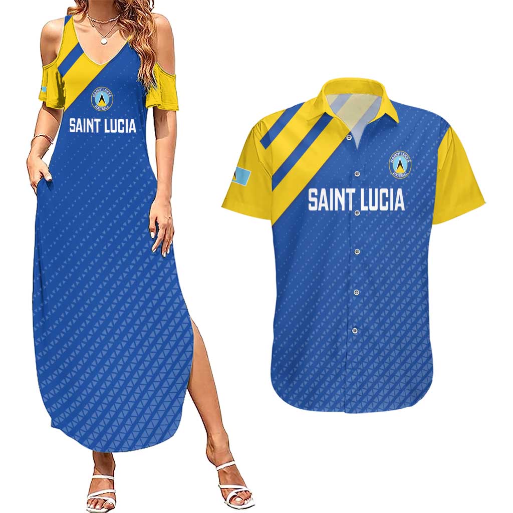 Custom Saint Lucia Football Couples Matching Summer Maxi Dress and Hawaiian Shirt 2025 Go Champions - Wonder Print Shop