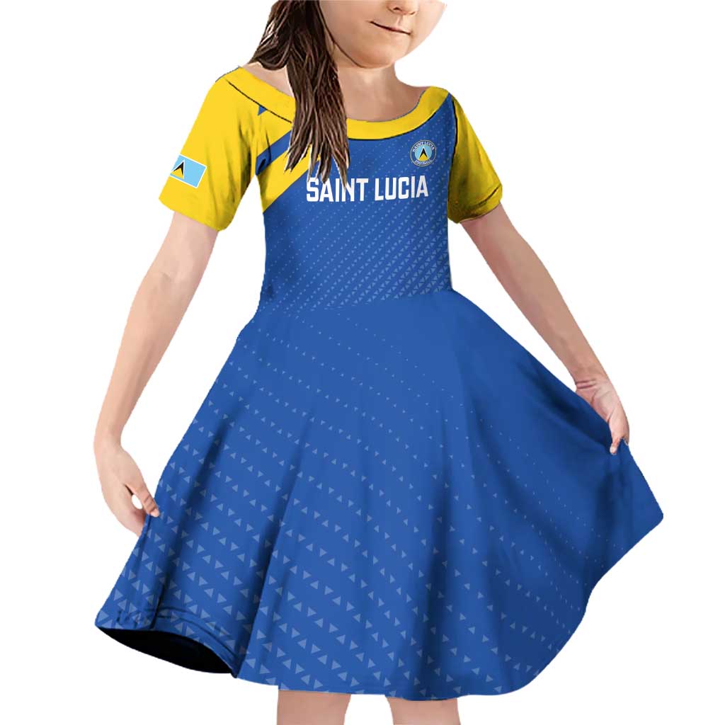 Custom Saint Lucia Football Family Matching Off Shoulder Short Dress and Hawaiian Shirt 2025 Go Champions - Wonder Print Shop