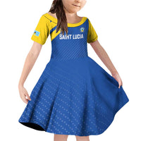 Custom Saint Lucia Football Family Matching Off Shoulder Short Dress and Hawaiian Shirt 2025 Go Champions - Wonder Print Shop