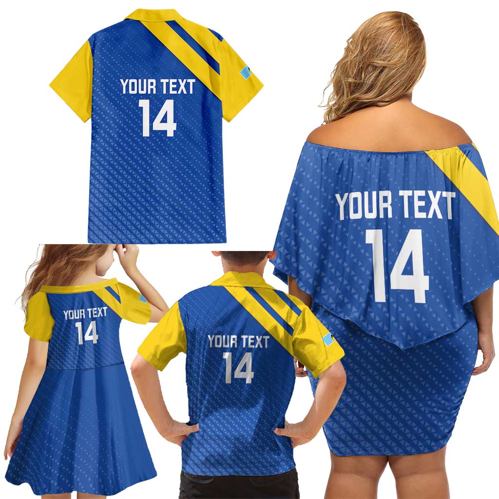 Custom Saint Lucia Football Family Matching Off Shoulder Short Dress and Hawaiian Shirt 2025 Go Champions - Wonder Print Shop