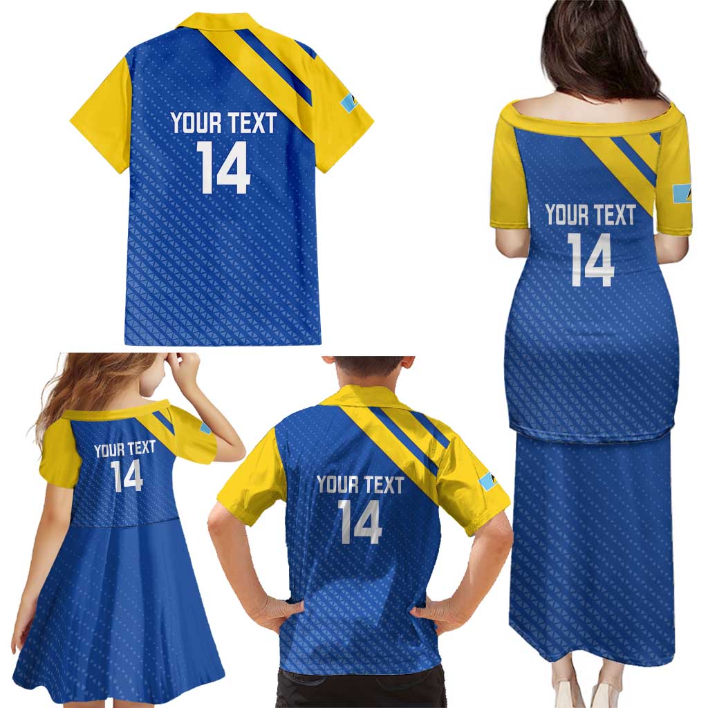 Custom Saint Lucia Football Family Matching Puletasi and Hawaiian Shirt 2025 Go Champions - Wonder Print Shop
