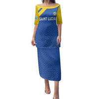 Custom Saint Lucia Football Family Matching Puletasi and Hawaiian Shirt 2025 Go Champions - Wonder Print Shop