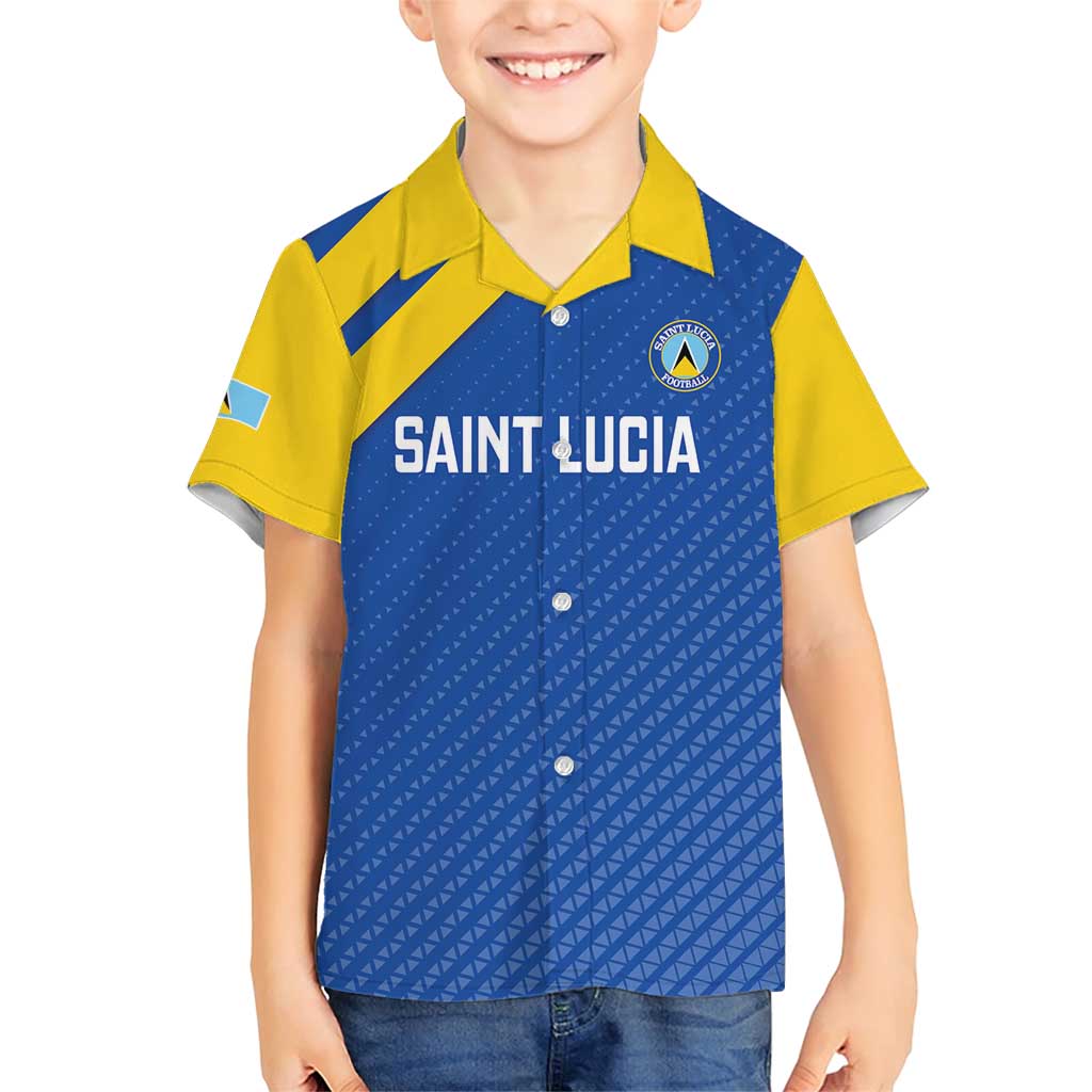 Custom Saint Lucia Football Family Matching Short Sleeve Bodycon Dress and Hawaiian Shirt 2025 Go Champions - Wonder Print Shop