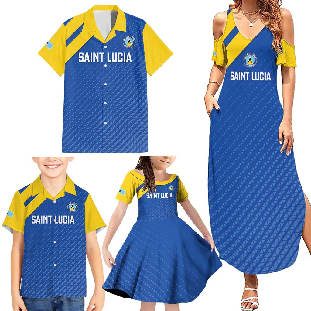 Custom Saint Lucia Football Family Matching Summer Maxi Dress and Hawaiian Shirt 2025 Go Champions - Wonder Print Shop
