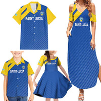 Custom Saint Lucia Football Family Matching Summer Maxi Dress and Hawaiian Shirt 2025 Go Champions - Wonder Print Shop
