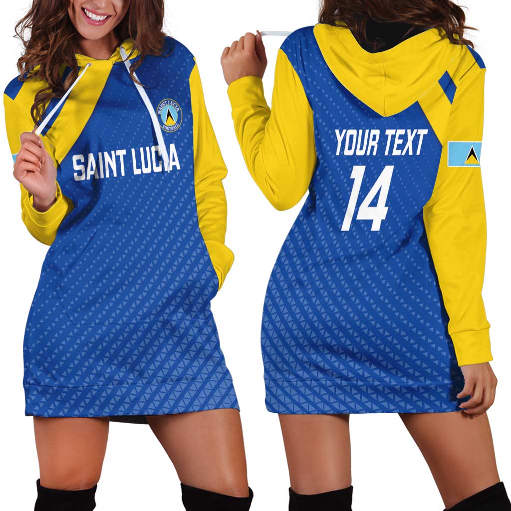 Custom Saint Lucia Football Hoodie Dress 2025 Go Champions - Wonder Print Shop