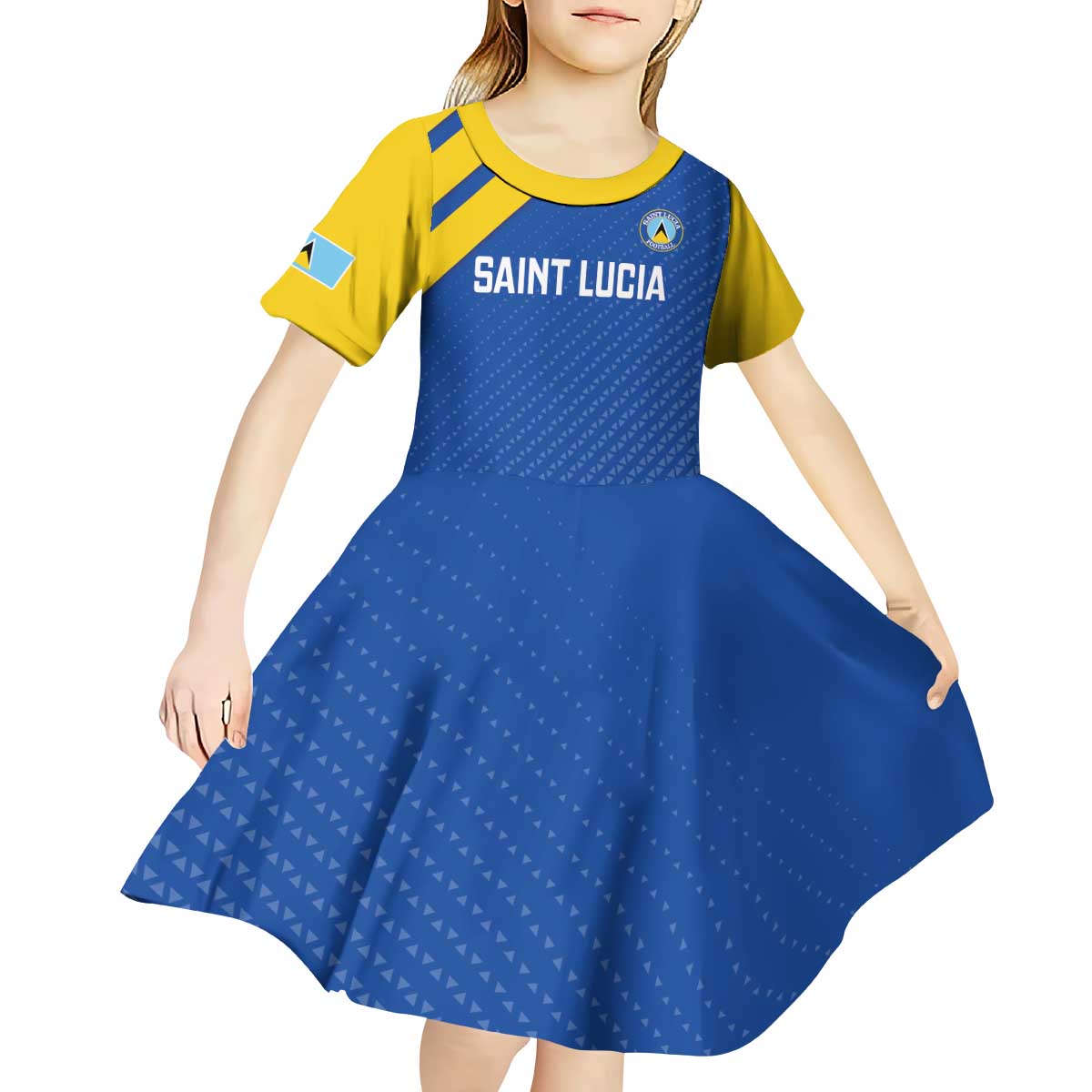 Custom Saint Lucia Football Kid Short Sleeve Dress 2025 Go Champions - Wonder Print Shop