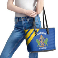 Custom Saint Lucia Football Leather Tote Bag 2025 Go Champions - Wonder Print Shop