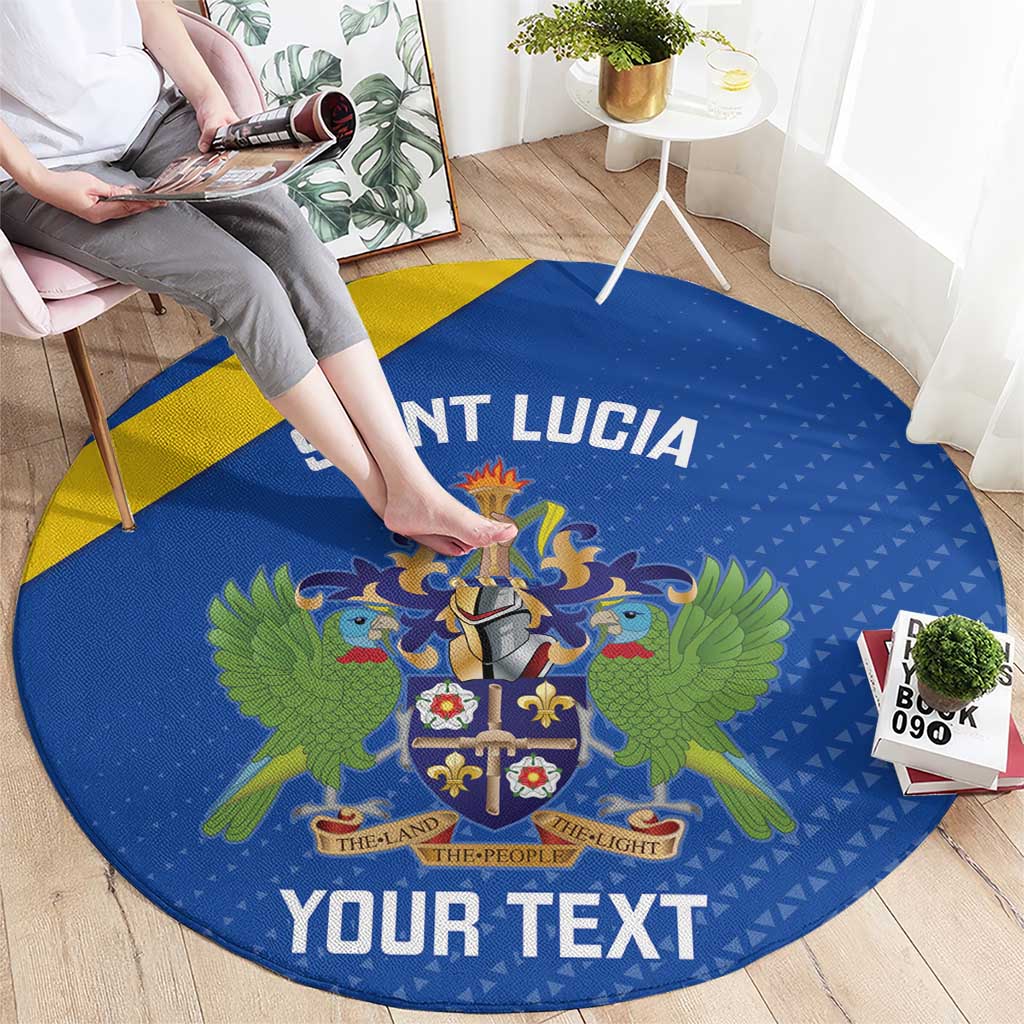 Custom Saint Lucia Football Round Carpet 2025 Go Champions