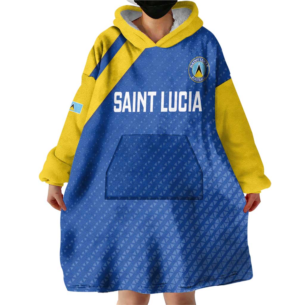 Custom Saint Lucia Football Wearable Blanket Hoodie 2025 Go Champions - Wonder Print Shop