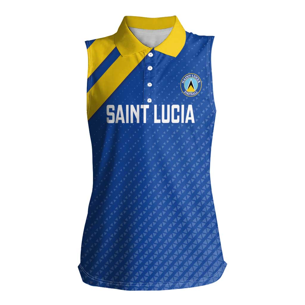 Custom Saint Lucia Football Women Sleeveless Polo Shirt 2025 Go Champions - Wonder Print Shop