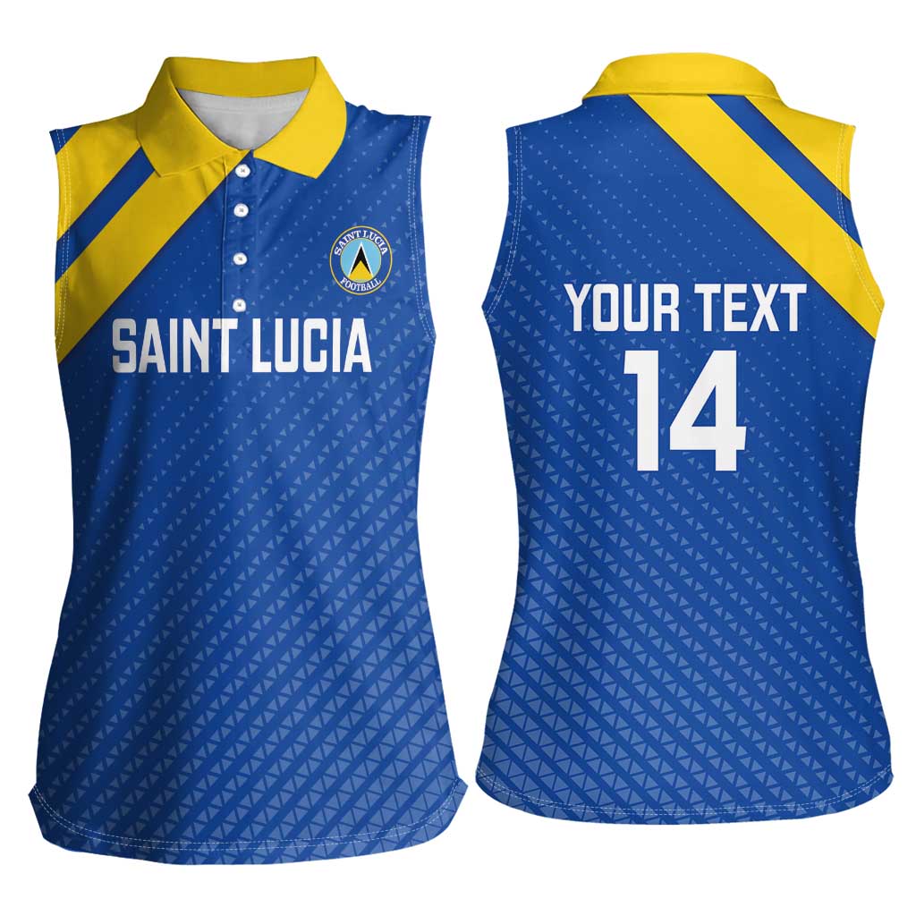 Custom Saint Lucia Football Women Sleeveless Polo Shirt 2025 Go Champions - Wonder Print Shop