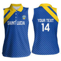 Custom Saint Lucia Football Women Sleeveless Polo Shirt 2025 Go Champions - Wonder Print Shop