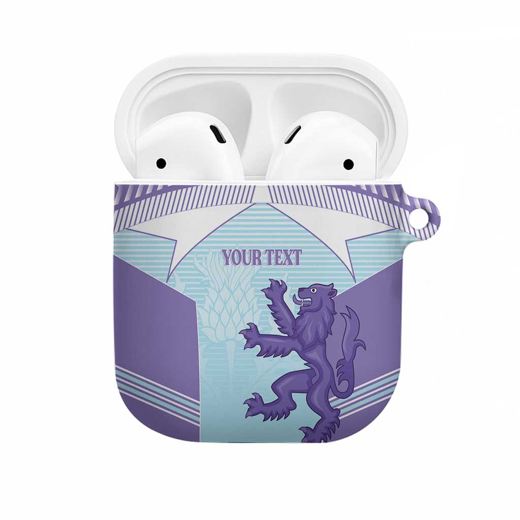 Scotland Football Custom AirPods Case 2026 Come On Scottish Dragon Thistle Cyan - Wonder Print Shop