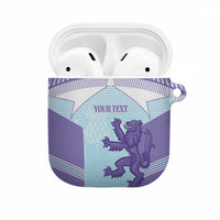 Scotland Football Custom AirPods Case 2026 Come On Scottish Dragon Thistle Cyan - Wonder Print Shop