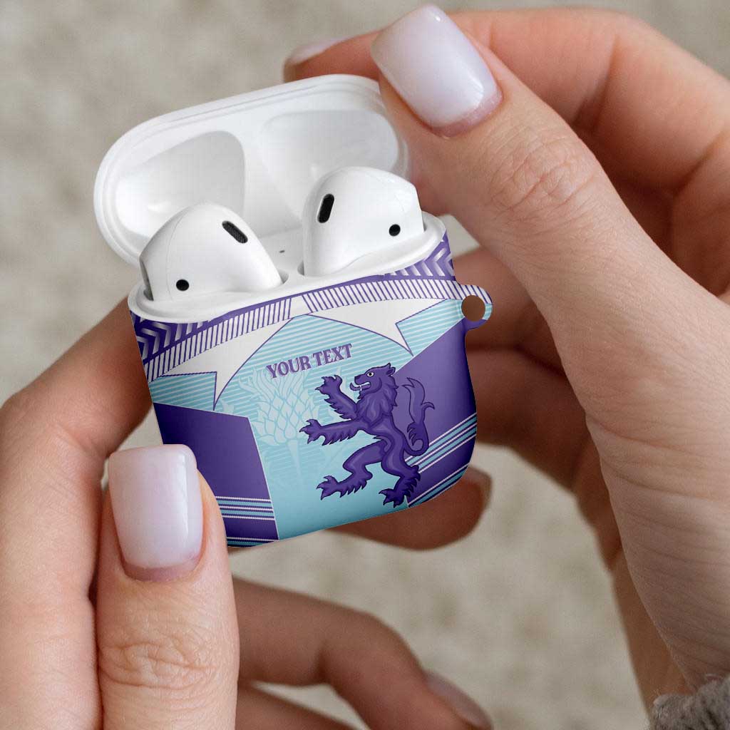 Scotland Football Custom AirPods Case 2026 Come On Scottish Dragon Thistle Cyan - Wonder Print Shop