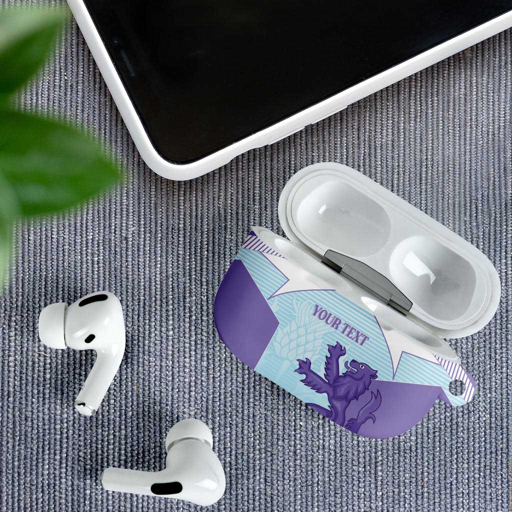 Scotland Football Custom AirPods Case 2026 Come On Scottish Dragon Thistle Cyan - Wonder Print Shop