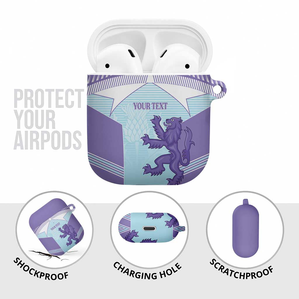 Scotland Football Custom AirPods Case 2026 Come On Scottish Dragon Thistle Cyan - Wonder Print Shop
