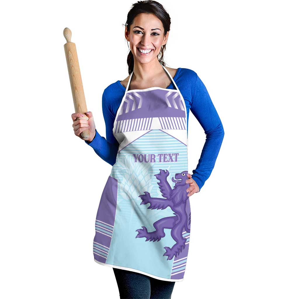 Scotland Football Custom Apron 2026 Come On Scottish Dragon Thistle Cyan - Wonder Print Shop
