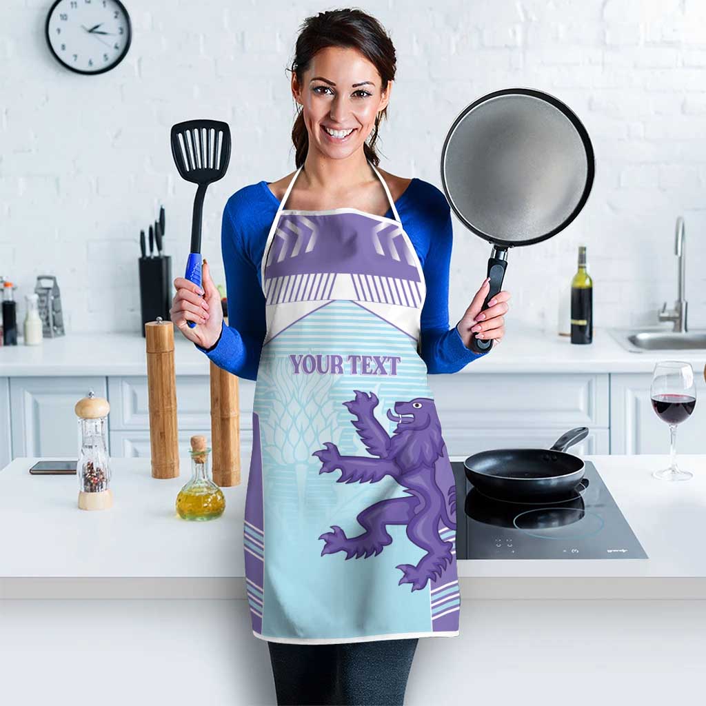 Scotland Football Custom Apron 2026 Come On Scottish Dragon Thistle Cyan - Wonder Print Shop