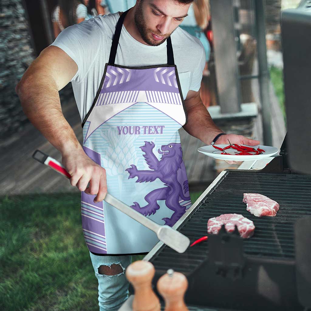 Scotland Football Custom Apron 2026 Come On Scottish Dragon Thistle Cyan - Wonder Print Shop
