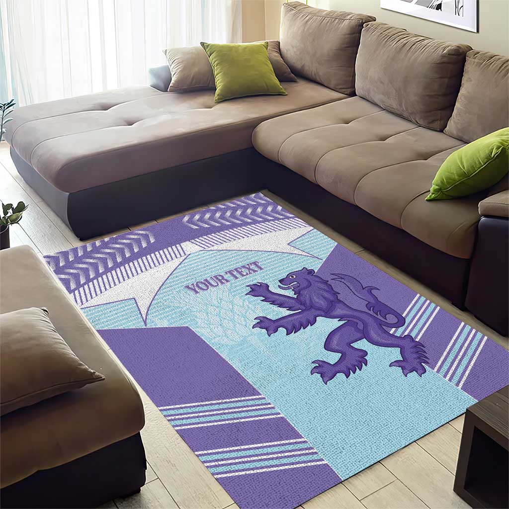 Scotland Football Custom Area Rug 2026 Come On Scottish Dragon Thistle Cyan - Wonder Print Shop
