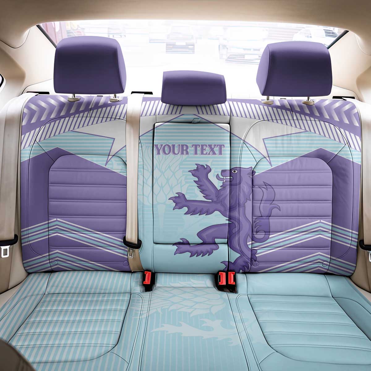 Scotland Football Custom Back Car Seat Cover 2026 Come On Scottish Dragon Thistle Cyan - Wonder Print Shop