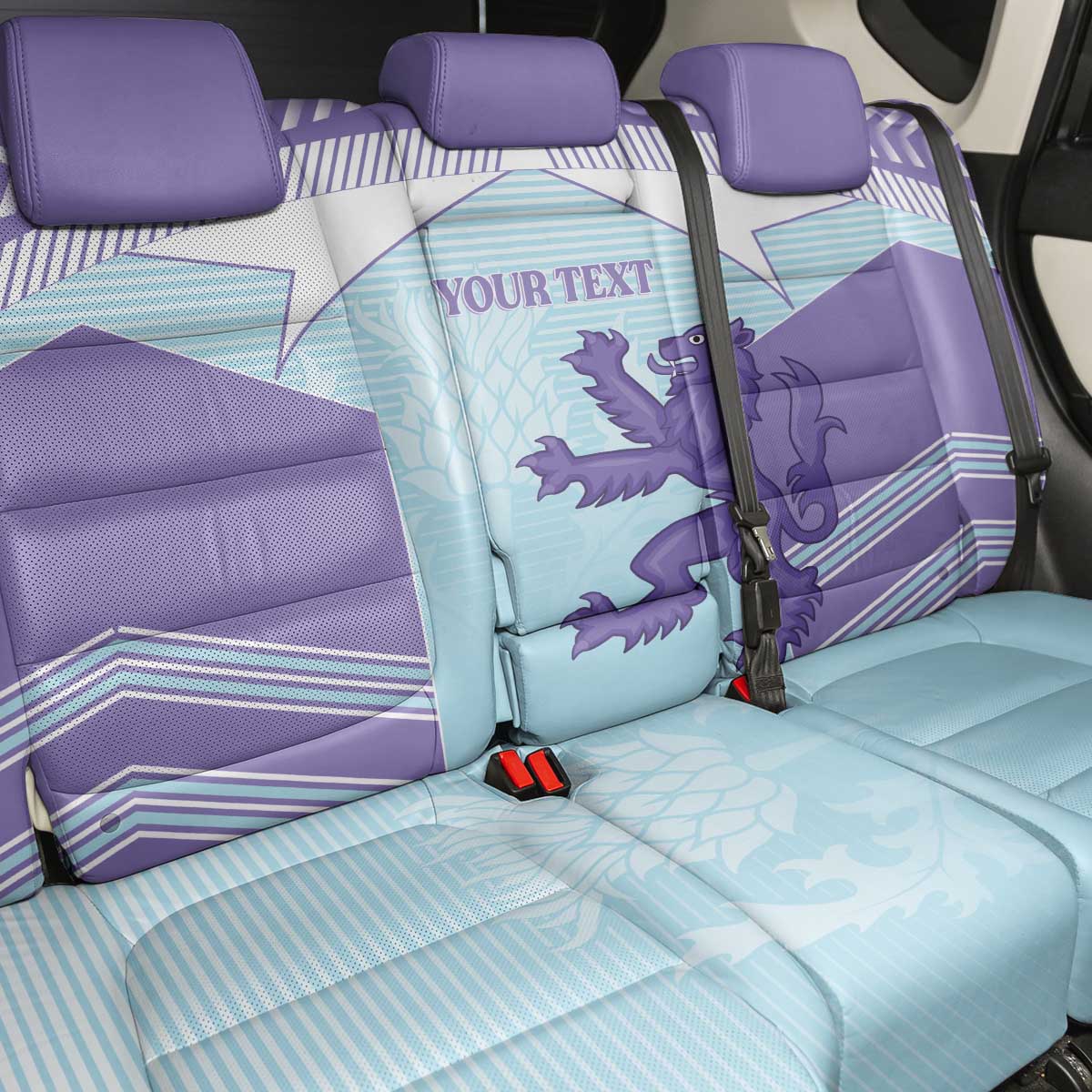 Scotland Football Custom Back Car Seat Cover 2026 Come On Scottish Dragon Thistle Cyan - Wonder Print Shop