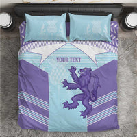 Scotland Football Custom Bedding Set 2026 Come On Scottish Dragon Thistle Cyan - Wonder Print Shop
