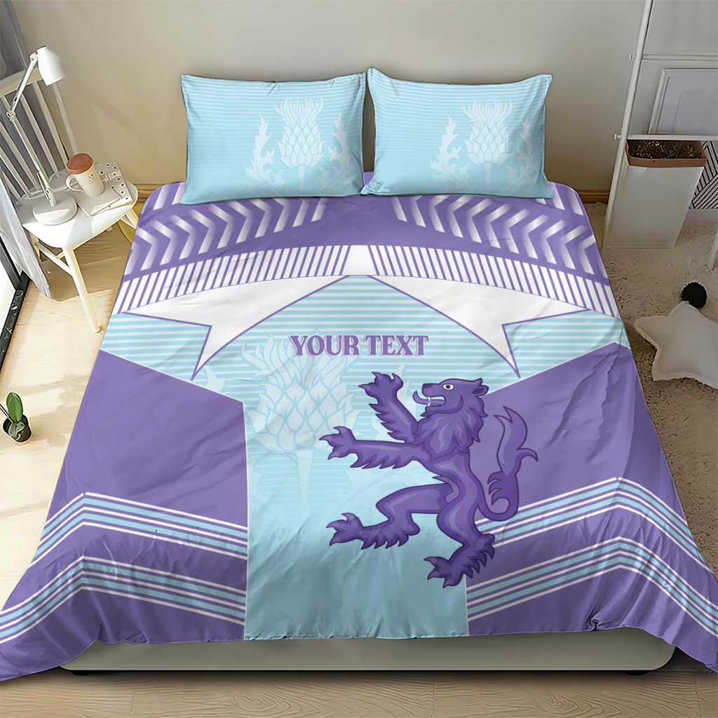 Scotland Football Custom Bedding Set 2026 Come On Scottish Dragon Thistle Cyan - Wonder Print Shop
