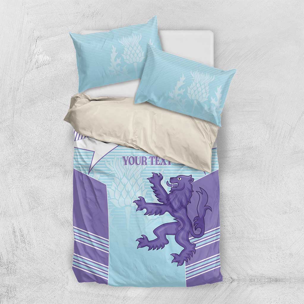 Scotland Football Custom Bedding Set 2026 Come On Scottish Dragon Thistle Cyan - Wonder Print Shop