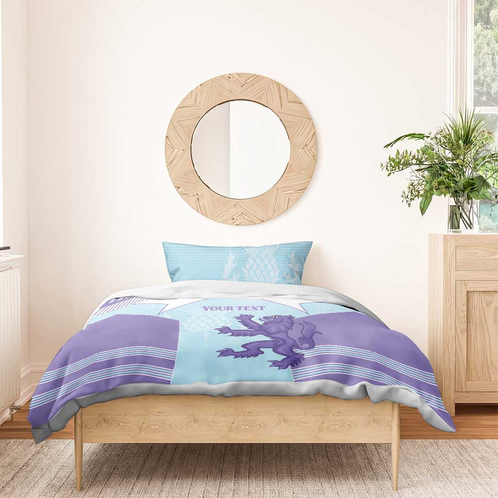 Scotland Football Custom Bedding Set 2026 Come On Scottish Dragon Thistle Cyan - Wonder Print Shop