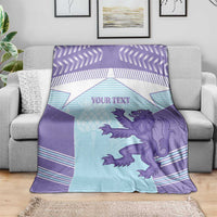 Scotland Football Custom Blanket 2026 Come On Scottish Dragon Thistle Cyan - Wonder Print Shop
