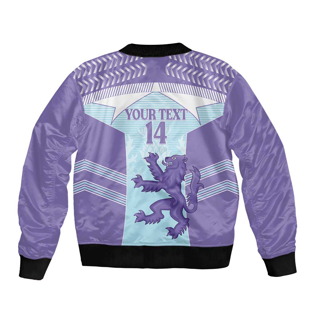 Scotland Football Custom Bomber Jacket 2026 Come On Scottish Dragon Thistle Cyan - Wonder Print Shop