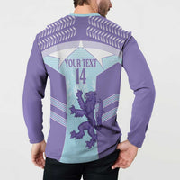 Scotland Football Custom Button Sweatshirt 2026 Come On Scottish Dragon Thistle Cyan - Wonder Print Shop