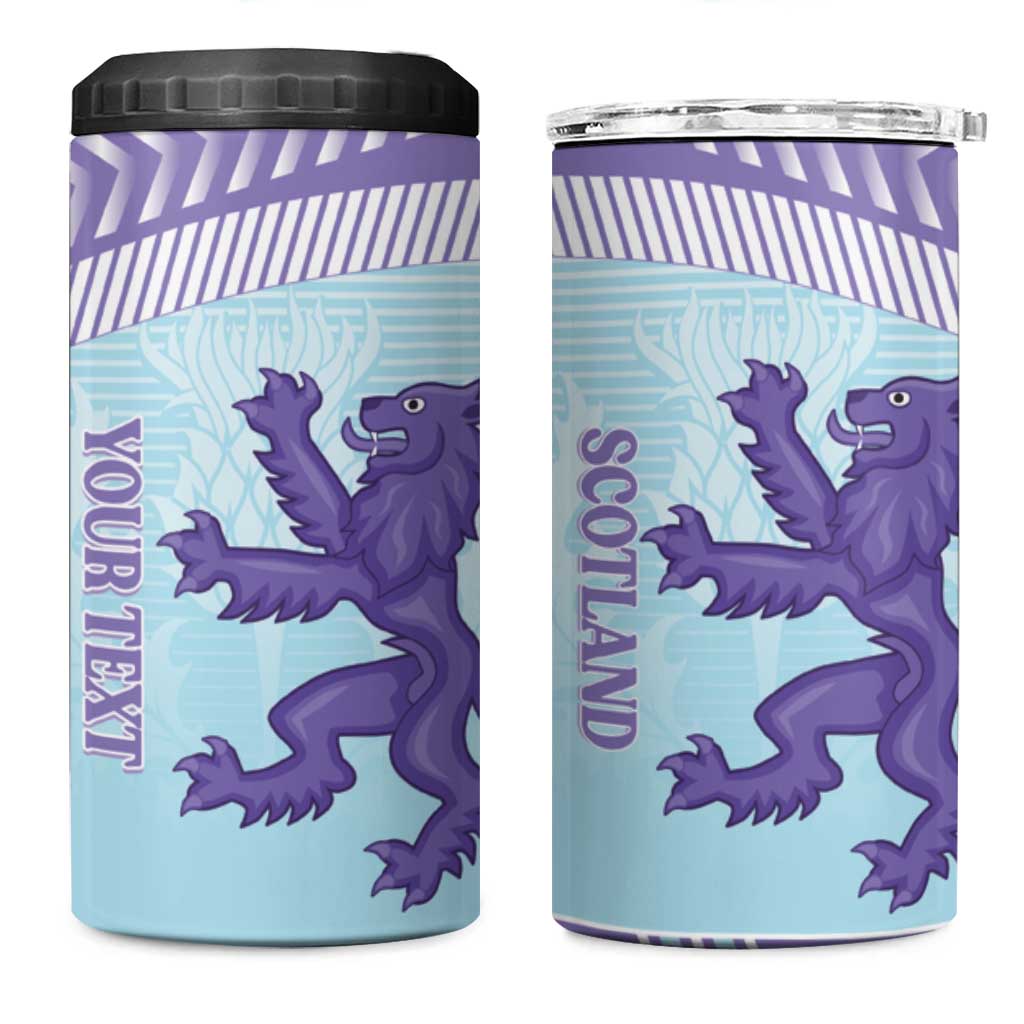 Scotland Football Custom 4 in 1 Can Cooler Tumbler 2026 Come On Scottish Dragon Thistle Cyan - Wonder Print Shop