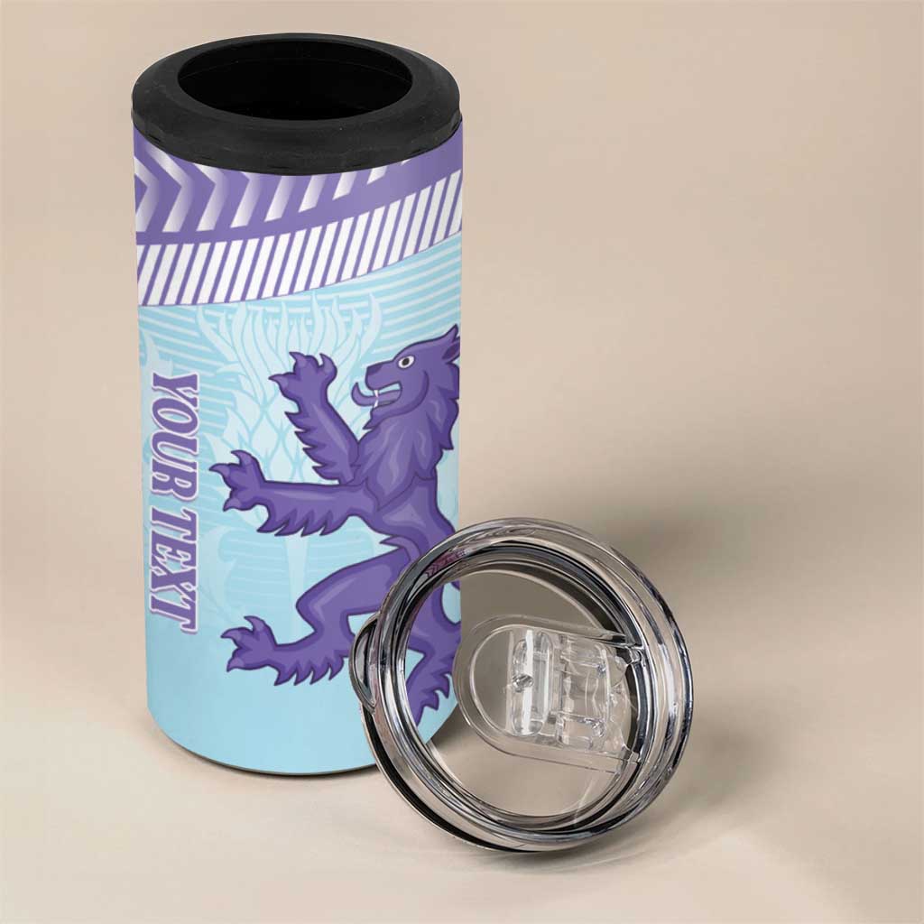 Scotland Football Custom 4 in 1 Can Cooler Tumbler 2026 Come On Scottish Dragon Thistle Cyan - Wonder Print Shop
