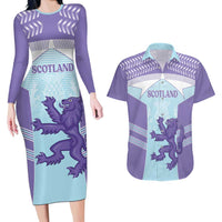 Scotland Football Custom Couples Matching Long Sleeve Bodycon Dress and Hawaiian Shirt 2026 Come On Scottish Dragon Thistle Cyan - Wonder Print Shop