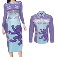 Scotland Football Custom Couples Matching Long Sleeve Bodycon Dress and Long Sleeve Button Shirt 2026 Come On Scottish Dragon Thistle Cyan - Wonder Print Shop
