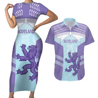 Scotland Football Custom Couples Matching Short Sleeve Bodycon Dress and Hawaiian Shirt 2026 Come On Scottish Dragon Thistle Cyan - Wonder Print Shop
