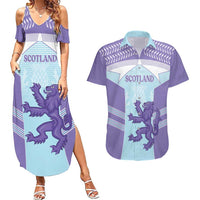 Scotland Football Custom Couples Matching Summer Maxi Dress and Hawaiian Shirt 2026 Come On Scottish Dragon Thistle Cyan - Wonder Print Shop