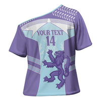 Scotland Football Custom Cross Shoulder Shirt 2026 Come On Scottish Dragon Thistle Cyan - Wonder Print Shop
