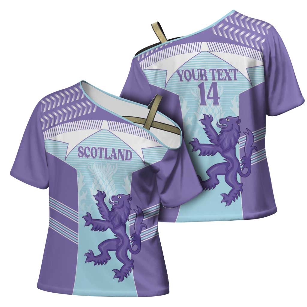 Scotland Football Custom Cross Shoulder Shirt 2026 Come On Scottish Dragon Thistle Cyan - Wonder Print Shop