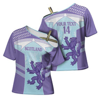 Scotland Football Custom Cross Shoulder Shirt 2026 Come On Scottish Dragon Thistle Cyan - Wonder Print Shop