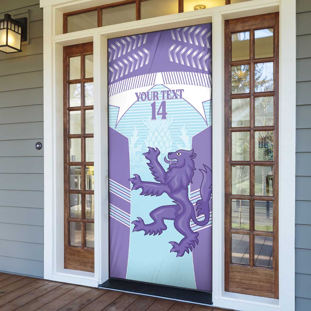 Scotland Football Custom Door Cover 2026 Come On Scottish Dragon Thistle Cyan - Wonder Print Shop
