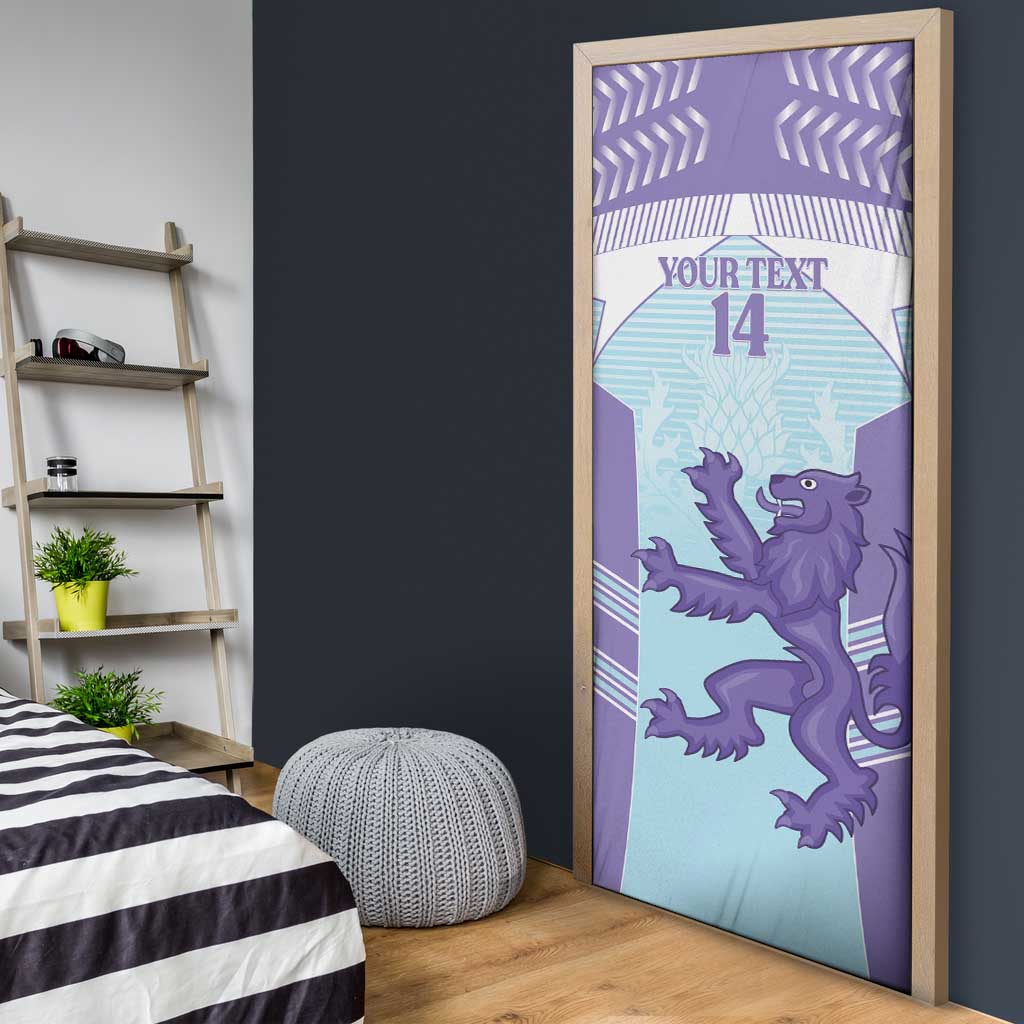 Scotland Football Custom Door Cover 2026 Come On Scottish Dragon Thistle Cyan - Wonder Print Shop