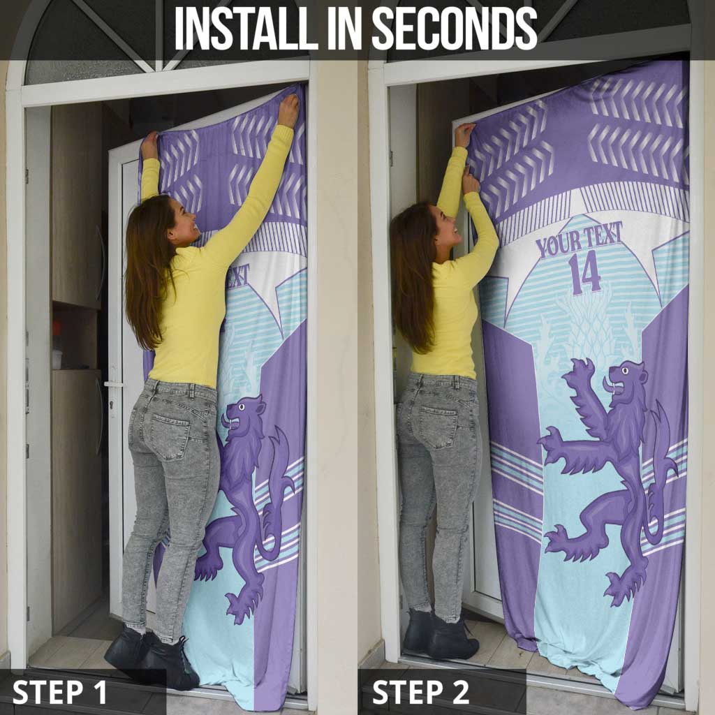 Scotland Football Custom Door Cover 2026 Come On Scottish Dragon Thistle Cyan - Wonder Print Shop