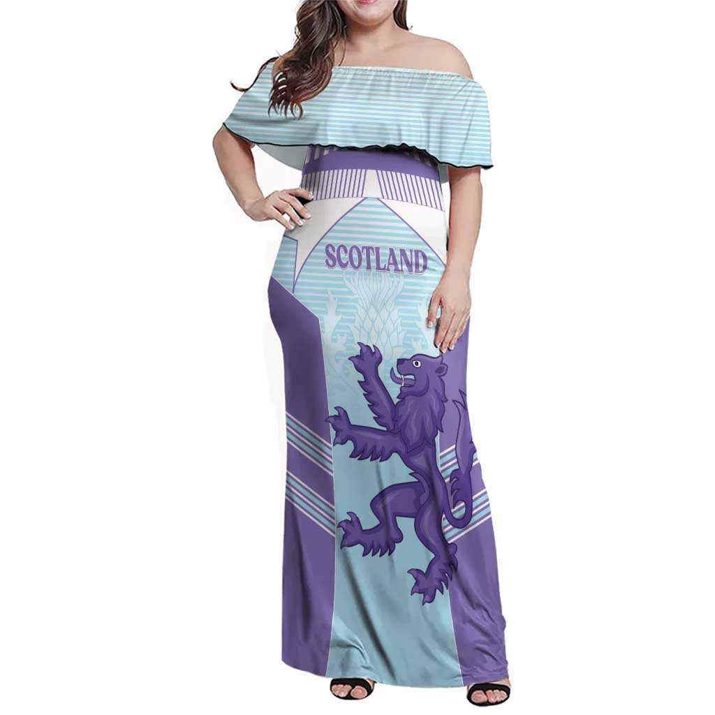 Scotland Football Custom Family Matching Off Shoulder Maxi Dress and Hawaiian Shirt 2026 Come On Scottish Dragon Thistle Cyan - Wonder Print Shop