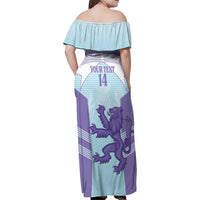 Scotland Football Custom Family Matching Off Shoulder Maxi Dress and Hawaiian Shirt 2026 Come On Scottish Dragon Thistle Cyan - Wonder Print Shop